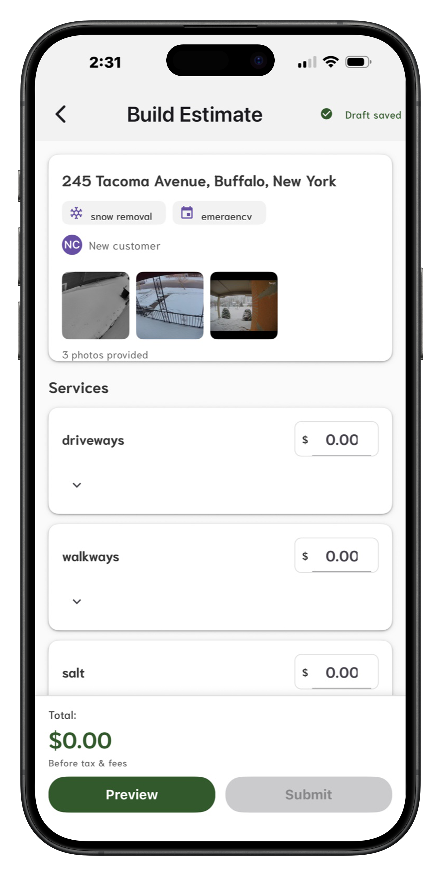 Clear project details, upfront — before you estimate